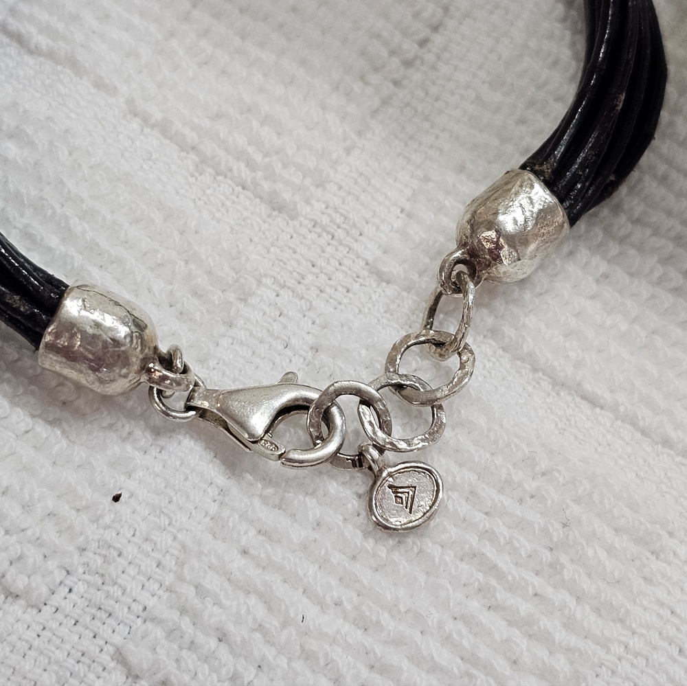 Silpada Leather and 925 Silver Bracelet Adjustable - Picture 11 of 16